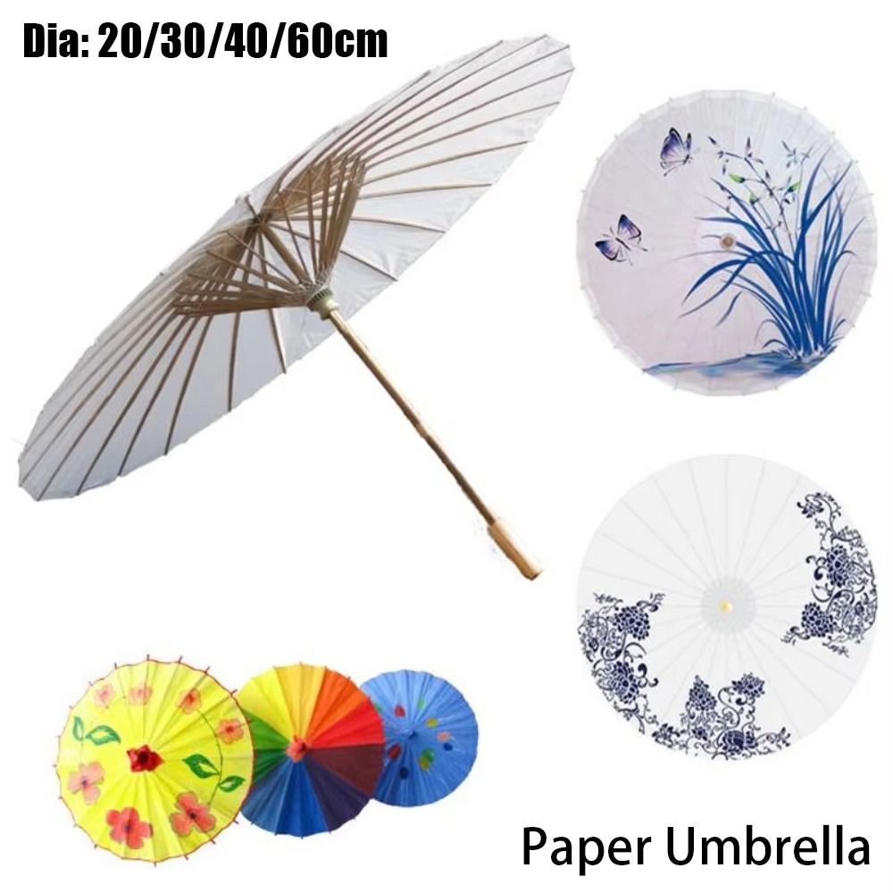 Photography Umbrella - ร่มกระดาษขนาด 20/30/40/60 ซม. 1 ชิ้น สีขาวแบบดั้งเดิม