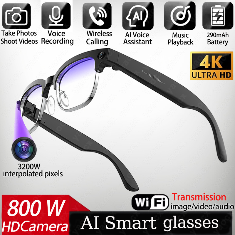 Photography Japanese - แว่นตาอัจฉริยะ 4K AI กล้อง 8MP บันทึกวิดีโอ