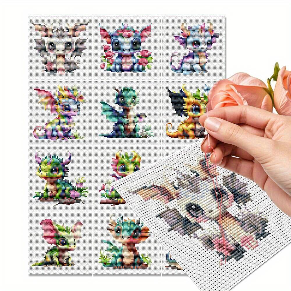 ชุดปักครอสติชลายมังกร 12 ชิ้น  - Photography Geometry บทวิจารณ์และราคา