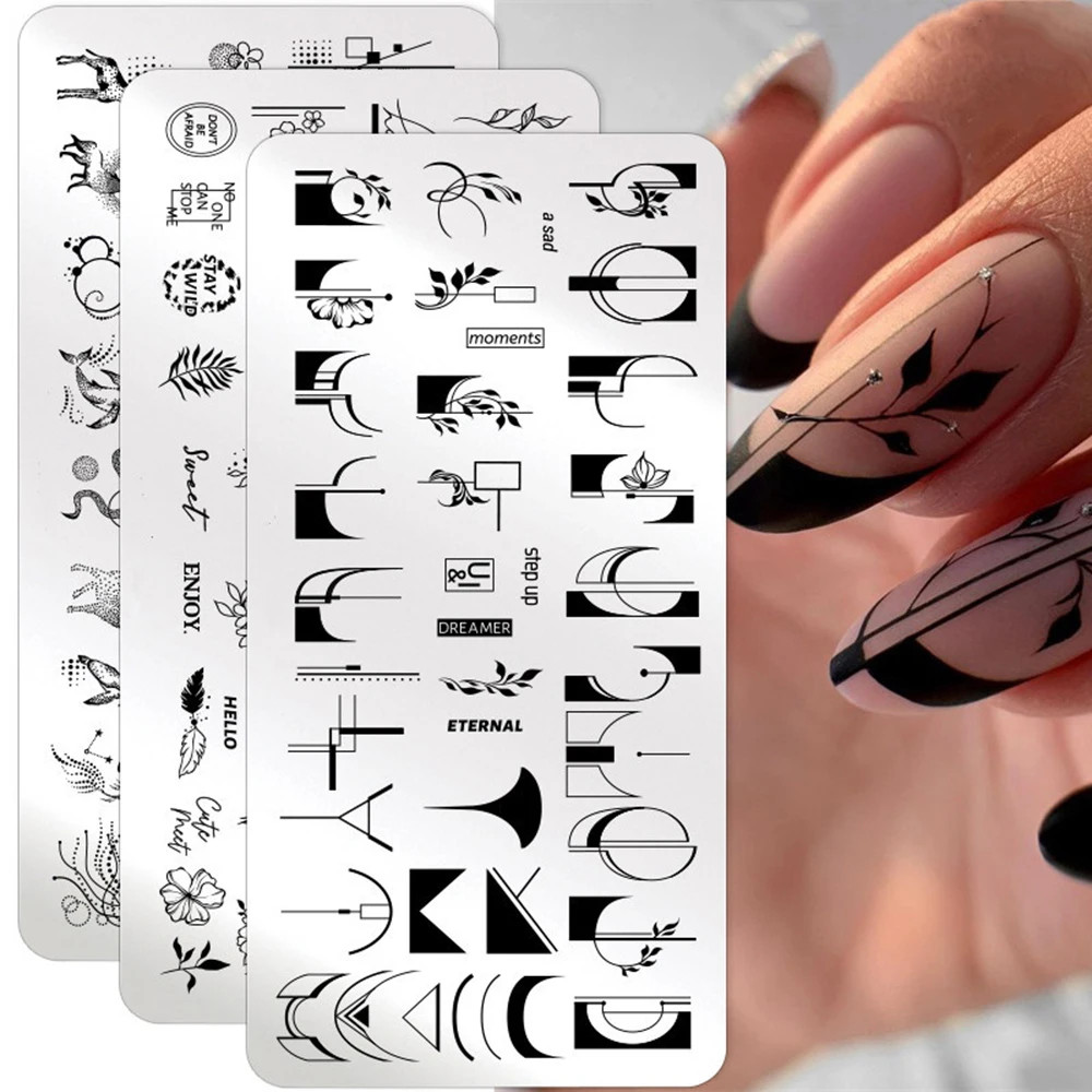 แผ่นภาพเล็บศิลป์แผ่นปั๊มเล็บลา - Photography Geometry บทวิจารณ์และราคา