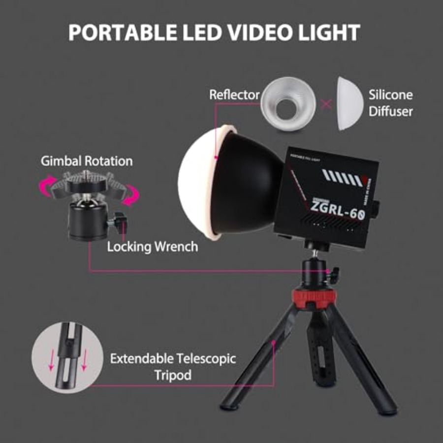 ไฟวิดีโอ LED COB 60W แบบพกพาพร - Photography Videos Free บทวิจารณ์และราคา